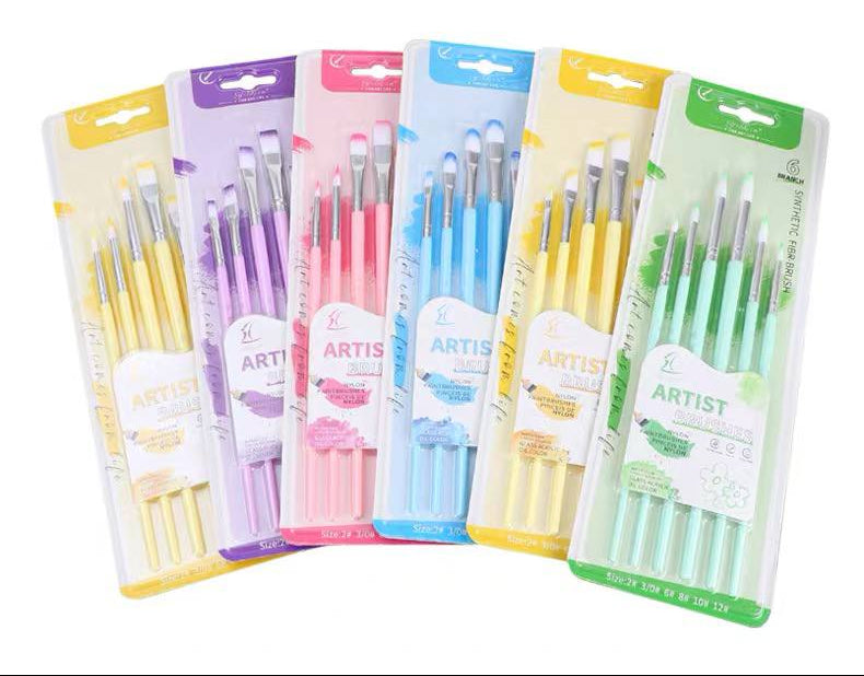 Giorgione Flat Nylon Artist Brush Set (6pcs)