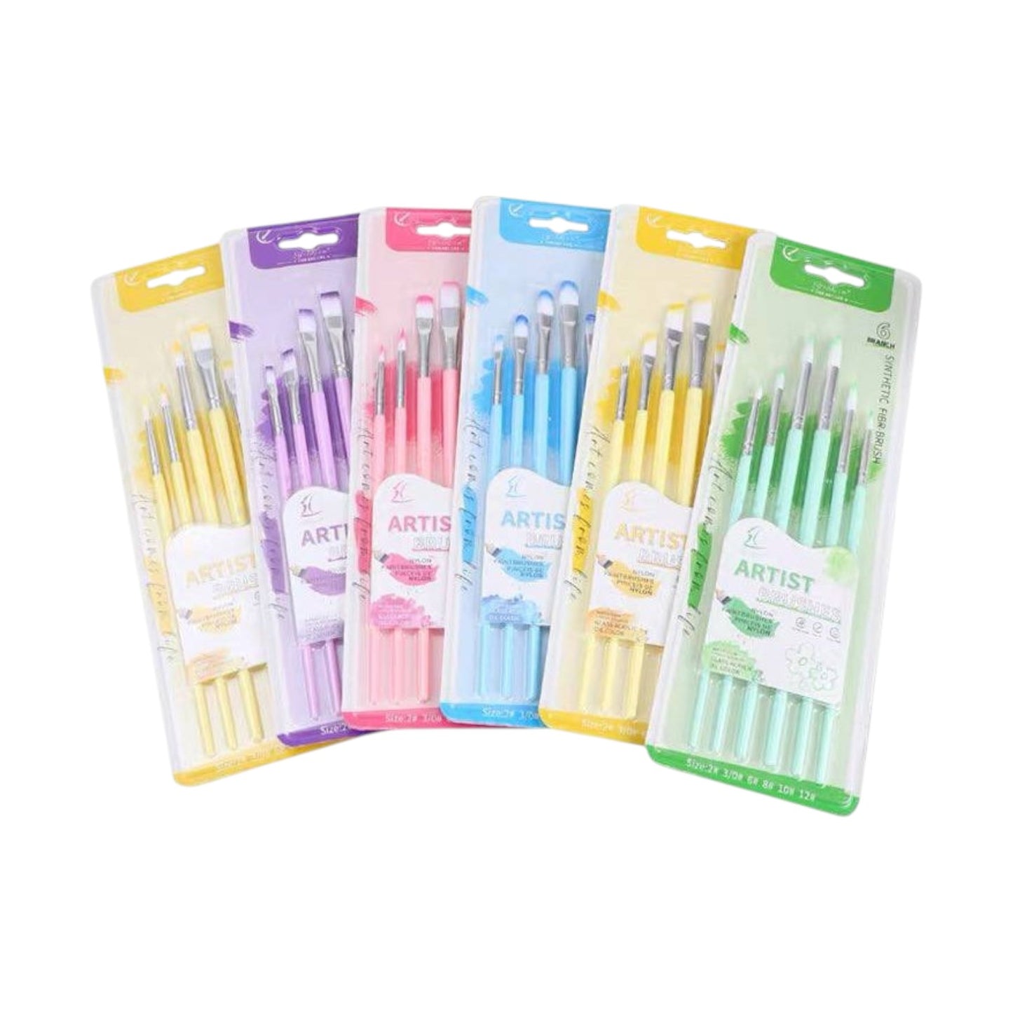 Giorgione Flat Nylon Artist Brush Set (6pcs)
