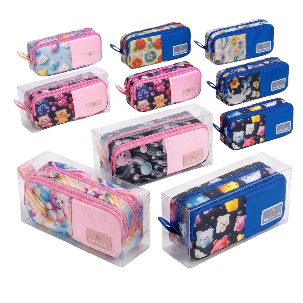 3D Double-Zipper Pencil Case (Model 1009)
