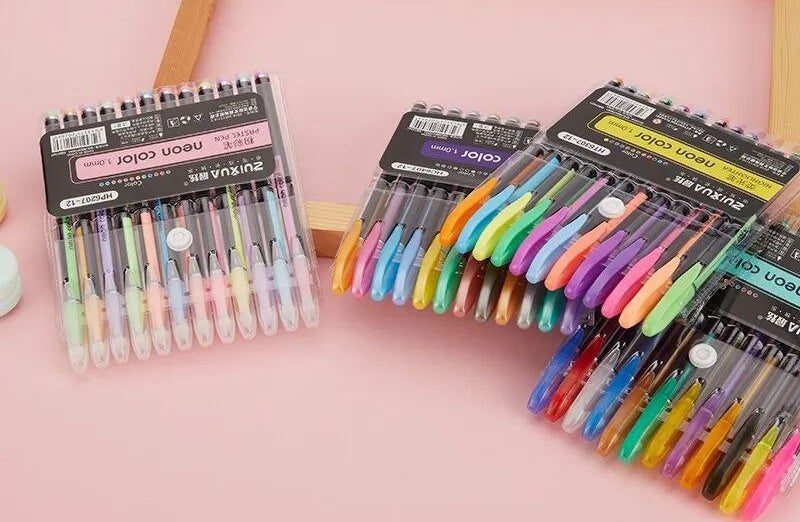 Neon Flash Gel Pens Colors (No Duplicates)