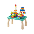 Elite Stationery House building blocks table set with 100 colorful plastic bricks for creative construction play