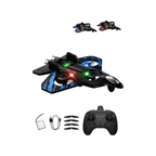 Elite Stationery House remote control fighter drone with blue and black military design and multicolored LED lights