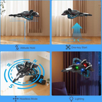 Elite Stationery House remote control fighter airplane drone with LED lights and 360-degree rotation capability