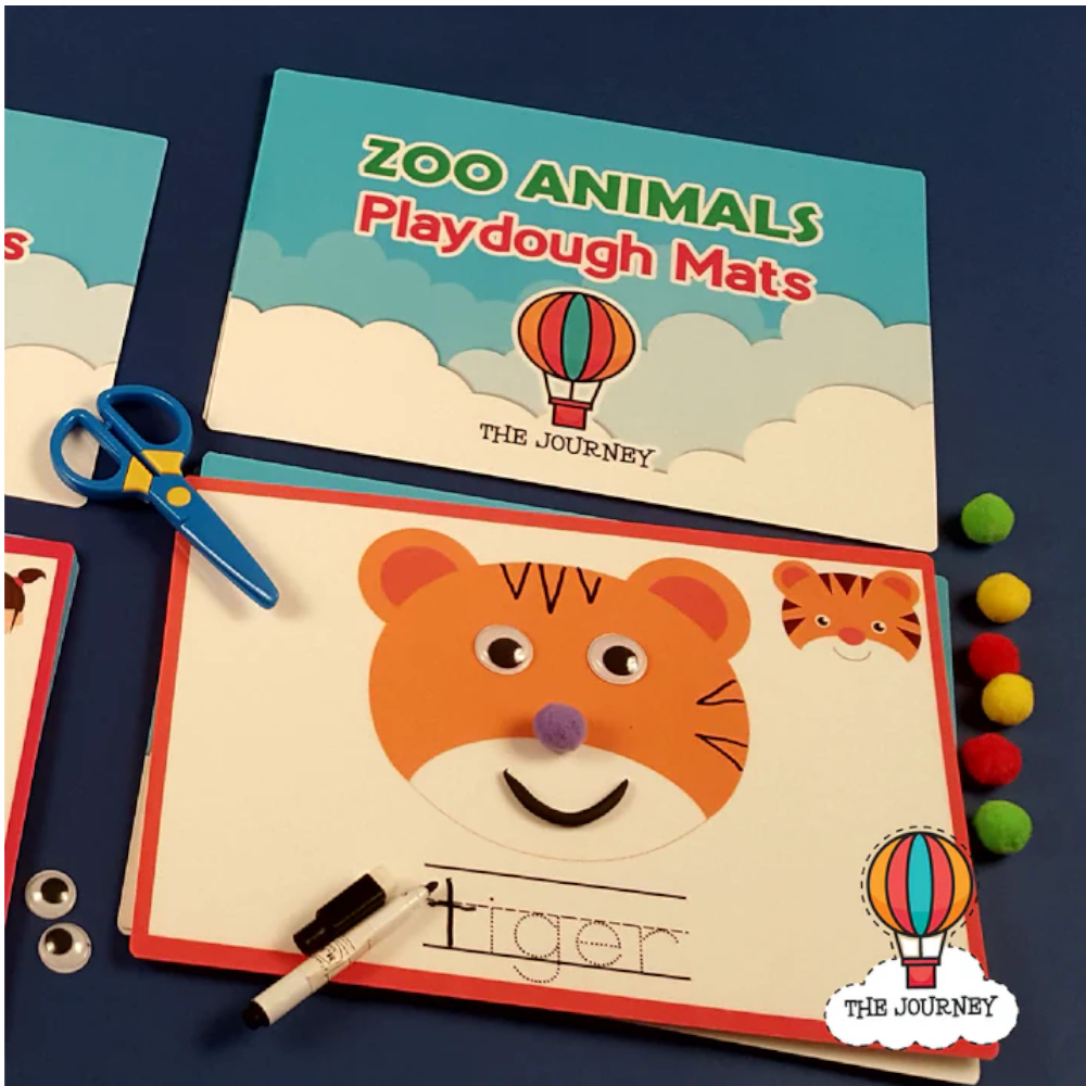 Zoo Animals Playdough Mats