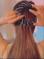 Simple Telescopic Hair Ties, High-End Sparkling Rhinestone Bird's Nest Bun Maker