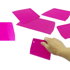 Elite Stationery House set of 3 pink plastic dough and icing scrapers with serrated edges for cake decorating