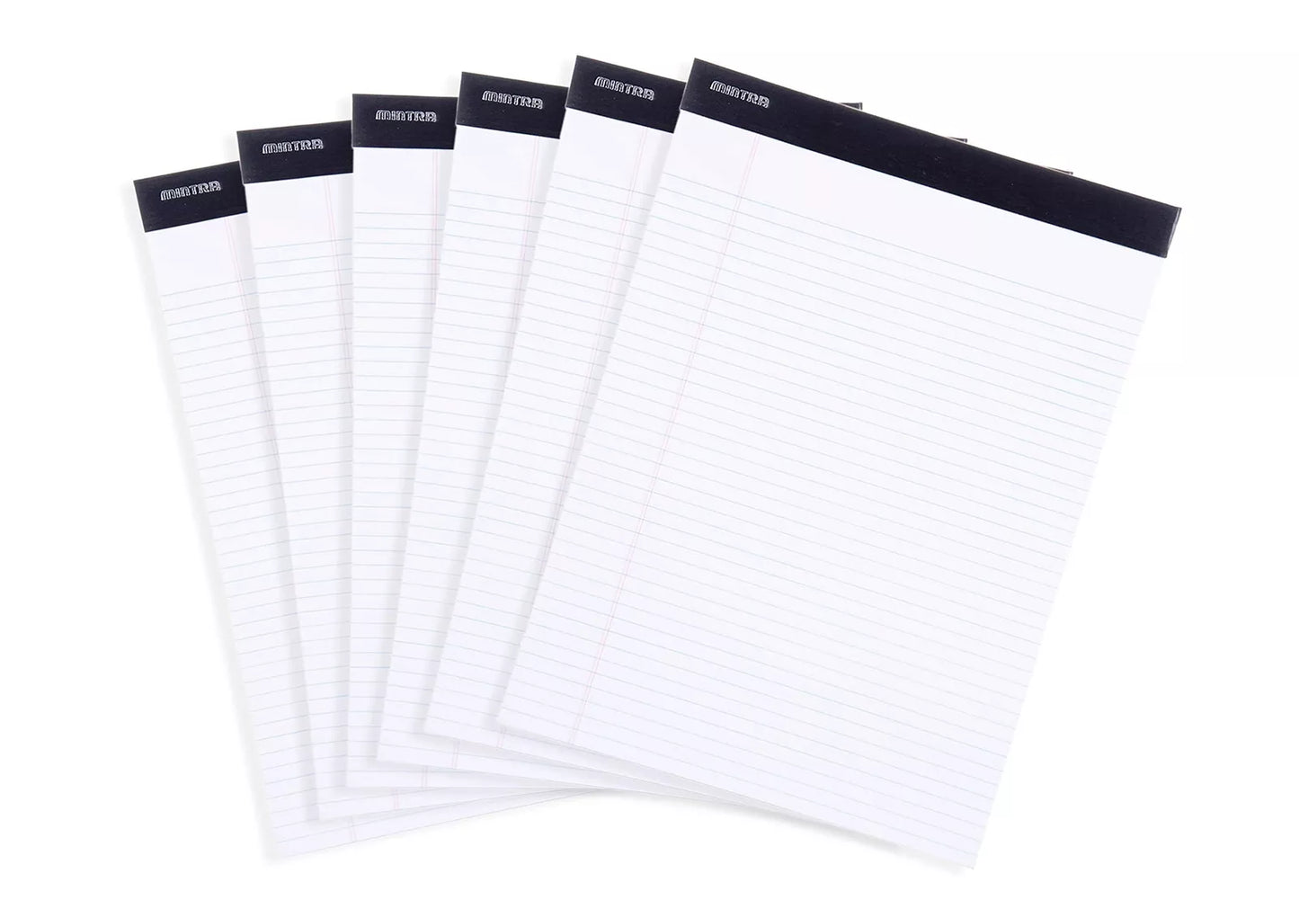 Notepad lined, 50 sheets, colored, 5 x 8, with stapler White