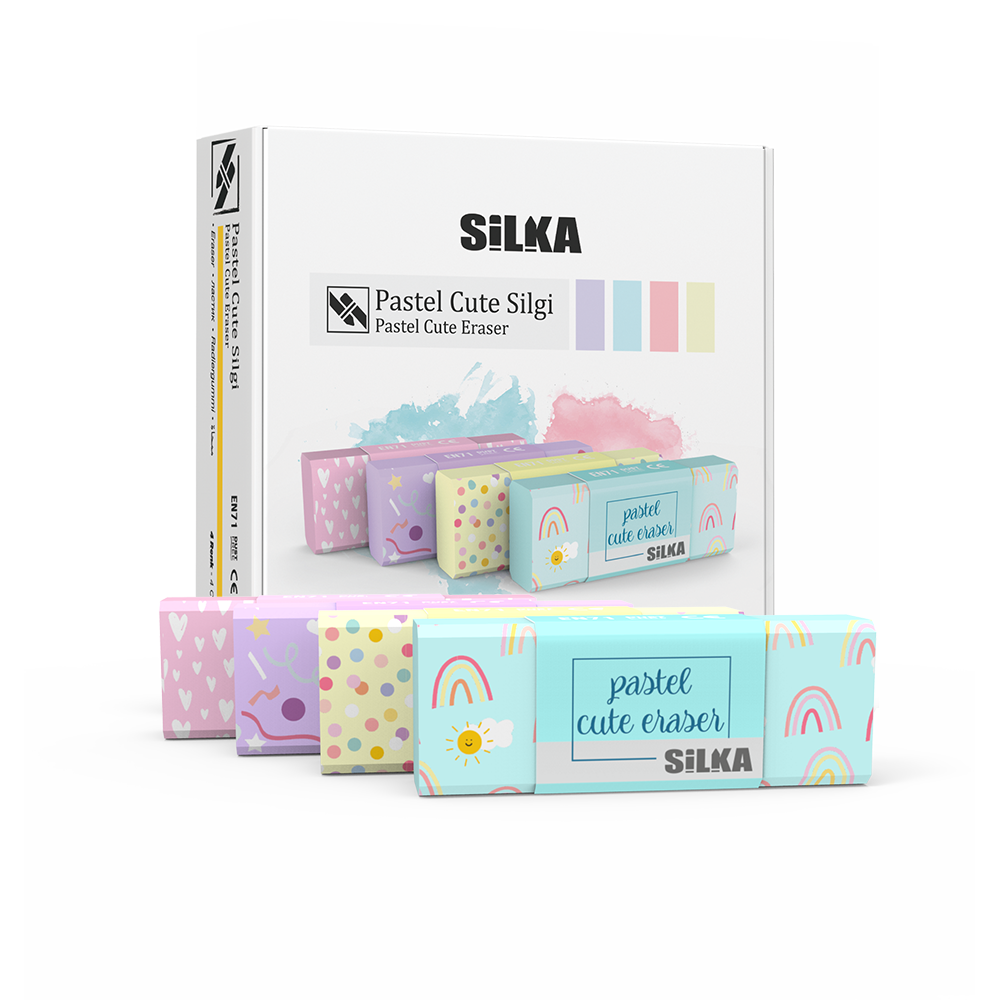 Silka art 1021 Pastel Cute Eraser - Large 4 colors