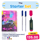 The Starter Set – A5 Hardcover Wired Notebook + 2 Pens + Highlighter