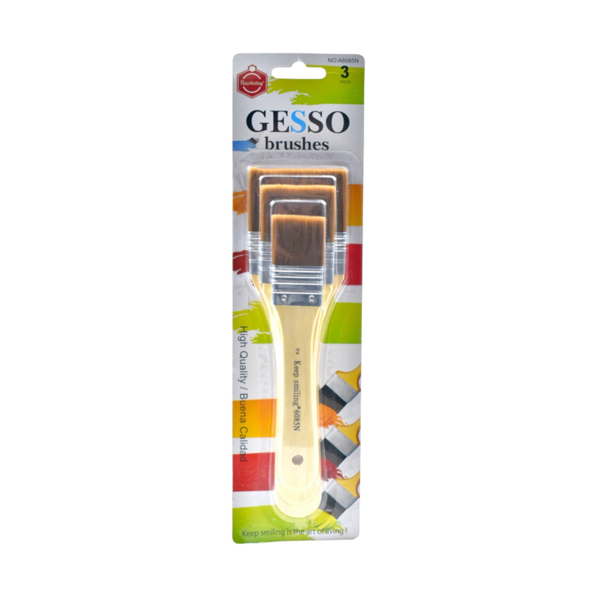 Keep Smiling High Quality Gesso Brushes Set No.A6085N - 3 Pcs