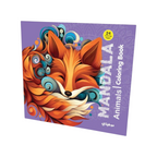 Elite Stationery House Mawhebty coloring book featuring a vibrant fox illustration on a purple background