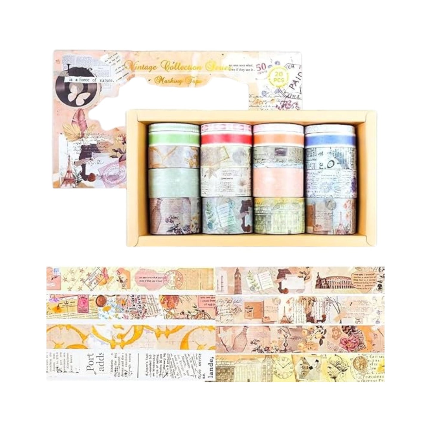 Washi Vintage Scrapbooking Stickers Pack of 20