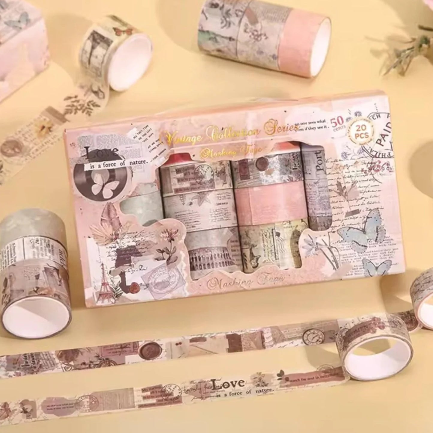 Washi Vintage Scrapbooking Stickers Pack of 20