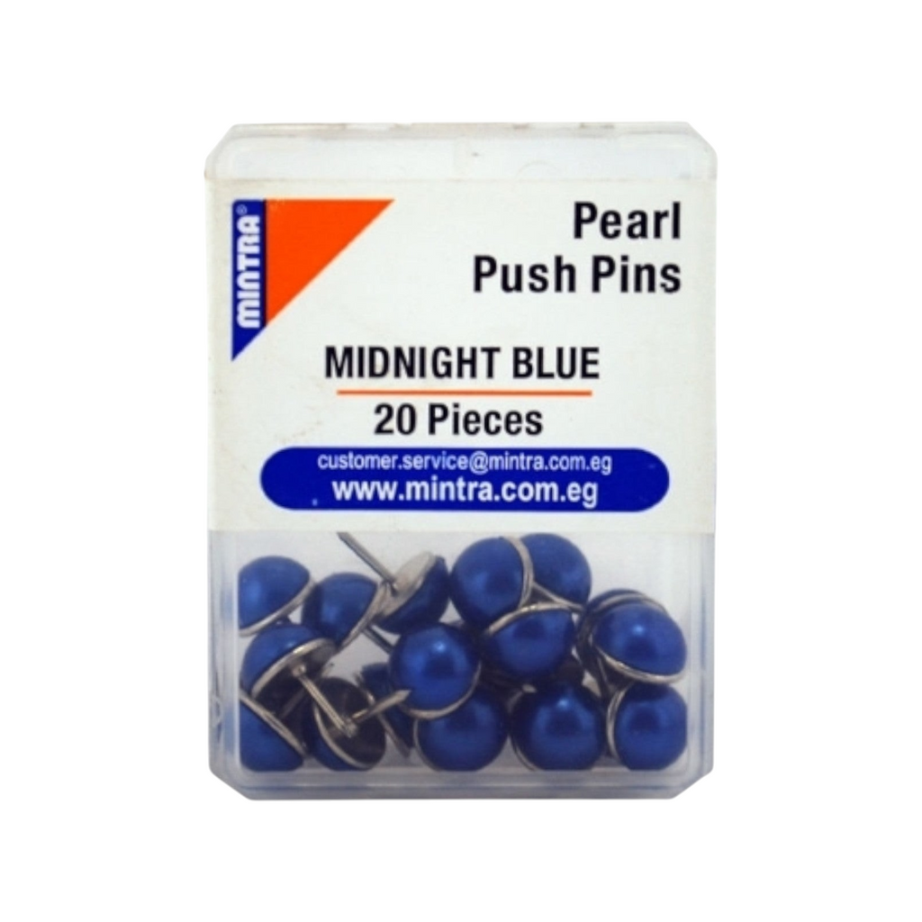 Elite Stationery House pack of 20 midnight blue pearl push pins for cork boards and office organization