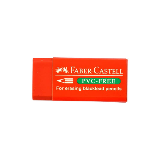 Faber-castell Eraser, Rectangular, One Piece, Free Pvc, Red