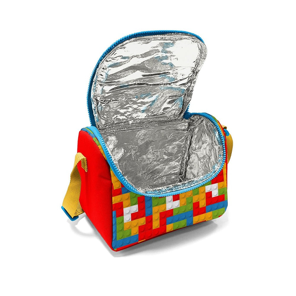 Coral High Kids Color Block Patterned Thermo Lunch Box